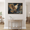 wall art print flying owl light oak frame living room painting