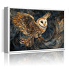 wall art print flying owl white frame