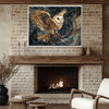 wall art print flying owl white frame Fireplace decorative painting