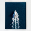 wall art canvas depicts a white yacht sails on the deep blue sea