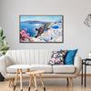 coffee frame wall art canvas santorini scenery