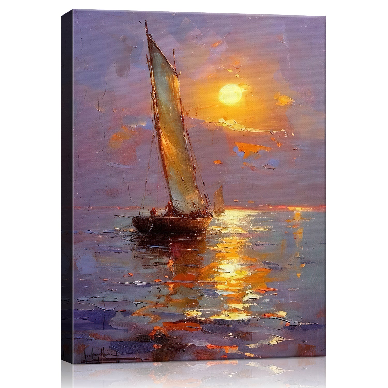 wall art canvas sea sailing boat