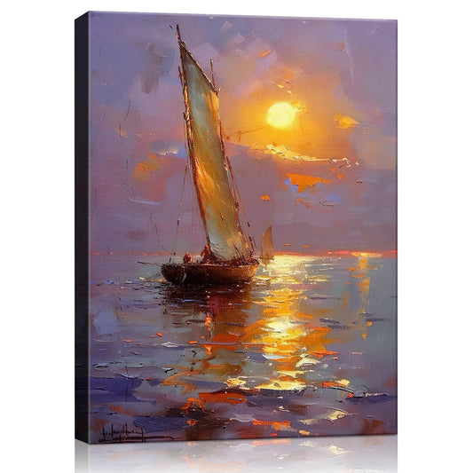 wall art canvas sea sailing boat