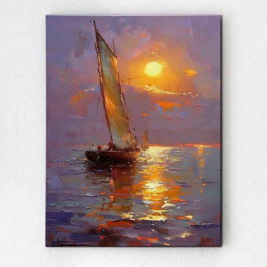 wall art canvas sea sailing boat
