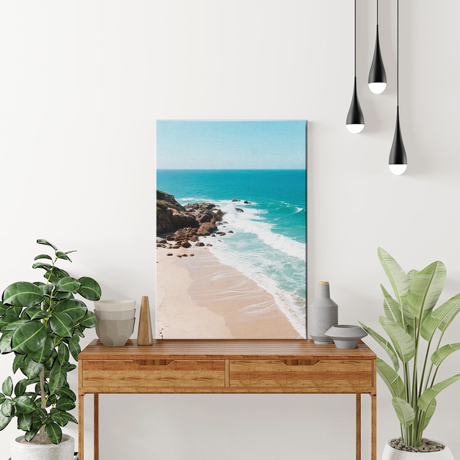 wall art canvas seashore waves landscape