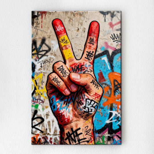 wall art painting victory gesture