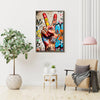 coffee frame wall art painting victory gesture hang on the wall