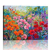 wall art canvas painting depicts a colorful sea of flowers