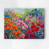 wall art canvas painting depicts a colorful sea of flowers