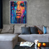 white frame abstract beautiful woman art canvas in the living room