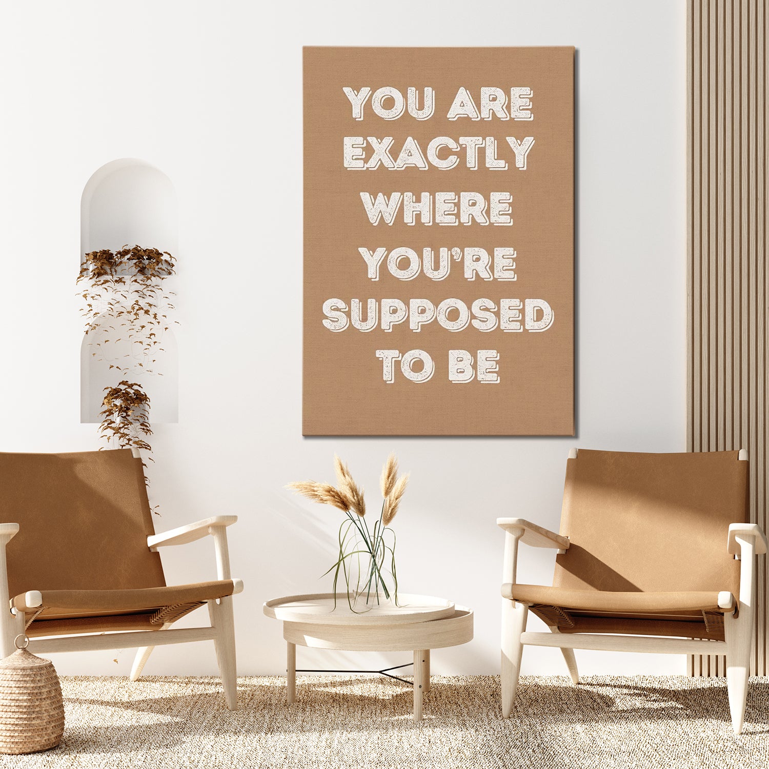 motivational poster wall art canvas in the living room