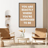 black frame motivational poster wall art canvas in the living room