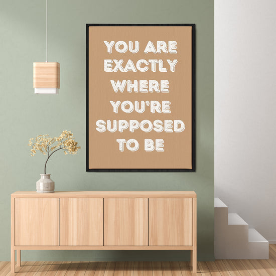 black frame motivational poster art canvas hanging on the wall