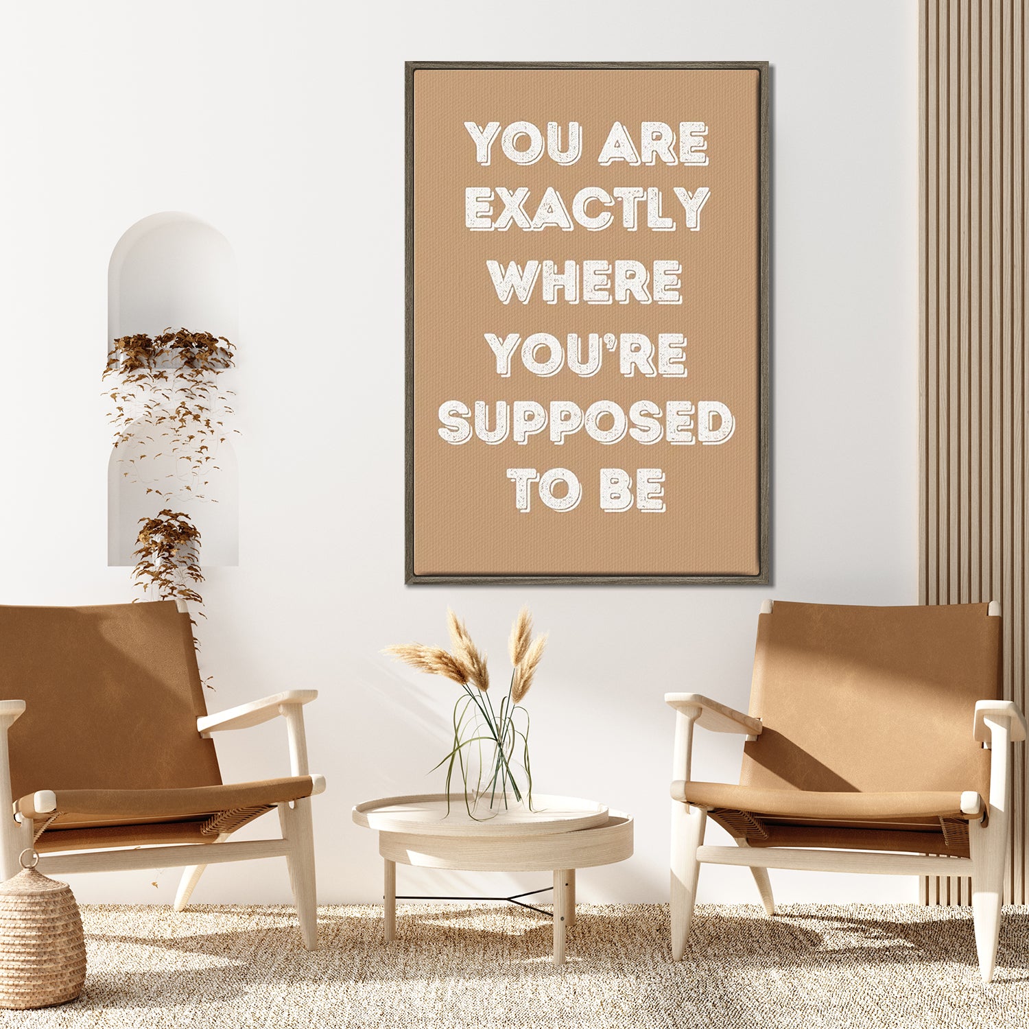 coffee frame motivational poster canvas print hanging on the wall