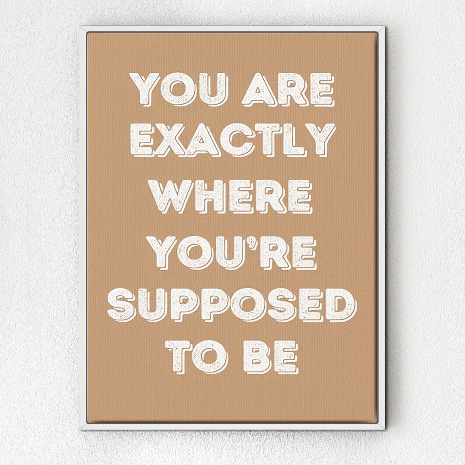 white frame motivational poster canvas print