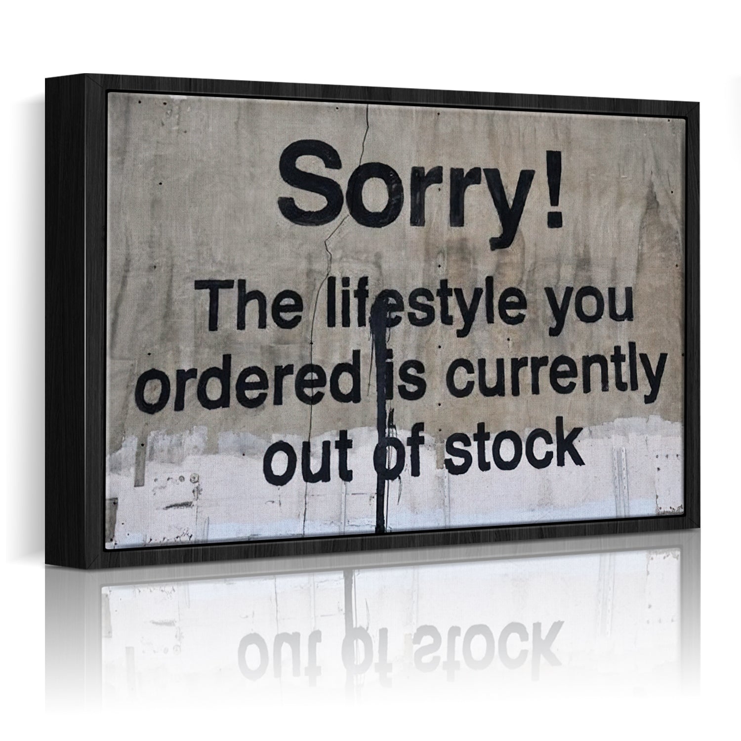 banksys statement canvas print black frame