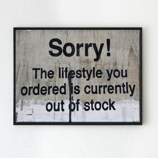 black frame banksys statement canvas print 