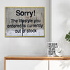 gold frame banksys statement canvas print hanging on the wall