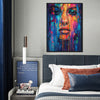 black frame abstract beautiful woman wall art painting in the bedroom
