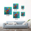 different size wall art canvas painting depicts a gorgeous and colorful bouquet of flowers.
