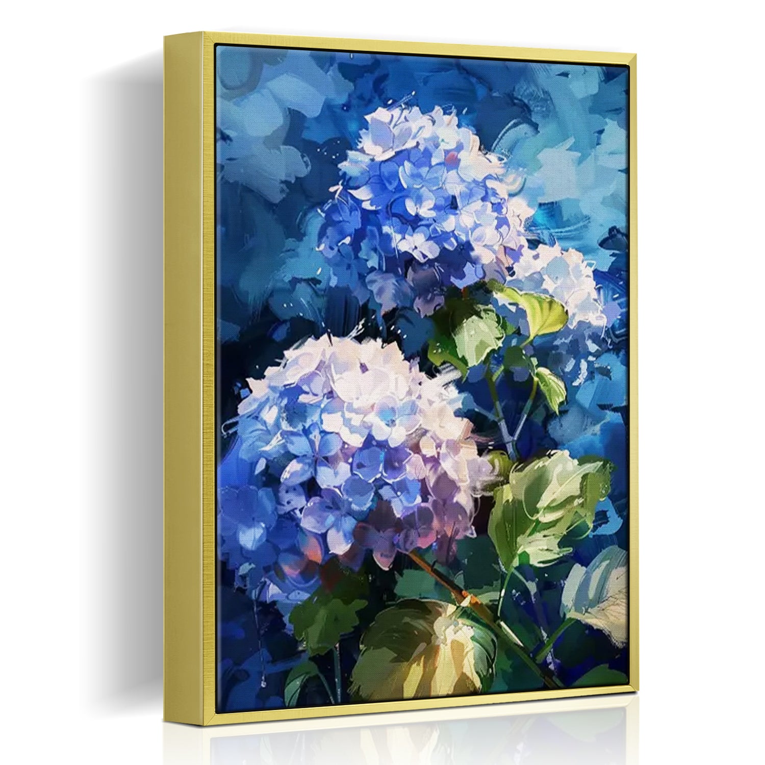 gold frame hydrangea wall art canvas