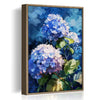 light oak frame hydrangea wall art canvas