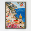 coffee frame seaside town scenery wall art canvas