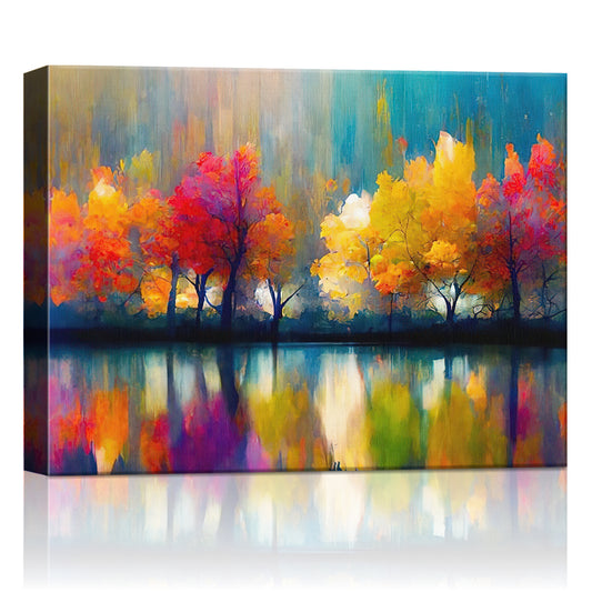 abstract trees and reflection wall art print
