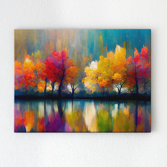 abstract trees and reflection wall art print