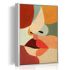 wall art canvas,abstract woman face painting, white frame