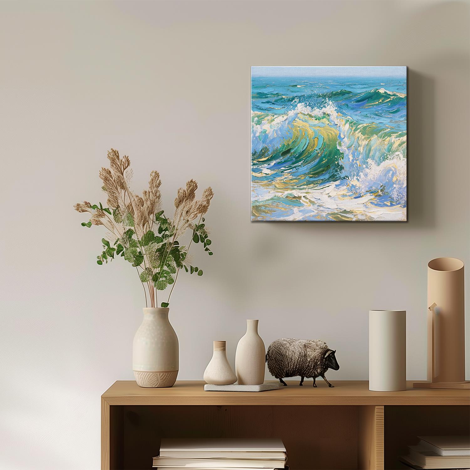 living room wall art canvas ocean waves