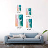 different size wall art canvas depicts pink beach