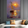 sea sailing boat wall art painting in the living room