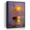 black frame sea sailing boat wall art painting