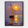 black frame sea sailing boat wall art painting